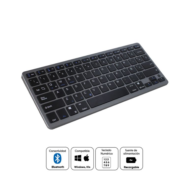 Teclado Inalámbrico Recargable Bluetooth BK3003 - Negro