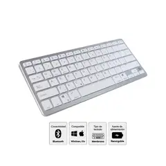 KREED - Teclado Inalámbrico Recargable Bluetooth BK3003 - Blanco