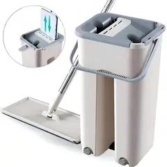 MINARI - Trapeador con Balde Escurridor 360° + 2 Mopas Beige 27TM