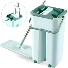 MINARI - Trapeador con Balde Escurridor 360° + 2 Mopas Celeste 27TM