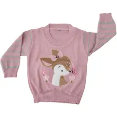 GENERICO - Chompa Hilo Algodon - Venadito - Palo Rosa