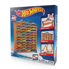HOT WHEELS - Pista y Rack Guarda Autos