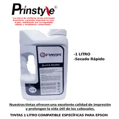 PRINSTYLE - TINTA DE 1 LITRO EPSON PRINSUPE COMPATIBLE- ULTRA UV NEGRO