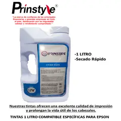 PRINSTYLE - TINTA DE 1 LITRO EPSON PRINSUPE COMPATIBLE- ULTRA UV CYAN