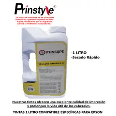 PRINSTYLE - TINTA DE 1 LITRO EPSON PRINSUPE COMPATIBLE- ULTRA UV YELLOW