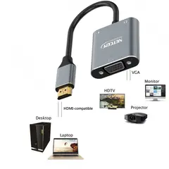 NETCOM - Convertidor HDMI macho a VGA hembra full HD audio y video 1080P