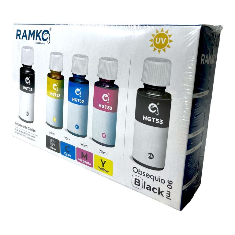 Pack de tinta compatible gt52/gt53 + 1 tinta bk de obsequio
