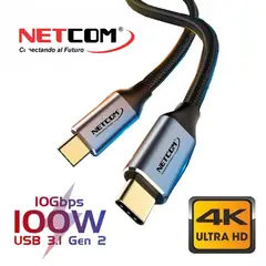 GENERICO - Cable USB C 3.1 Tipo C a Tipo C 1.8 Mts Gen2 10Gbps 4K Ultra HD 100W