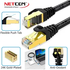 NETCOM - Cable de Red Cat 7 Rj45 10 Gbps 20 Metros Patch Cord Cat 7