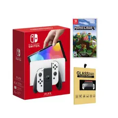 NINTENDO - Consola Switch Oled Blanca Minecraft Mica