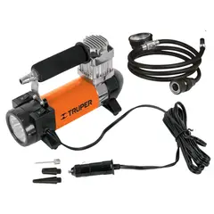 TRUPER - Inflador Compresor Aire portátil para auto 12V con linterna