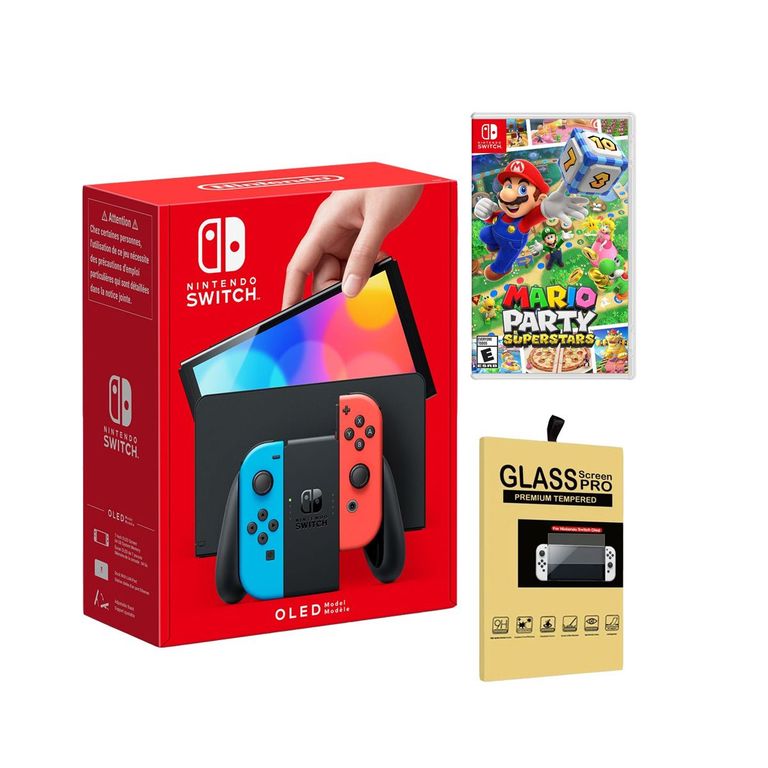 Consola Switch Oled Neon Mario Party Superstars Mica
