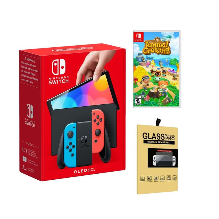 Consola Switch Oled Neón Animal Crossing Mica
