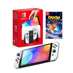 NINTENDO - Consola Switch Oled Blanco + Crash Bandicoot 4