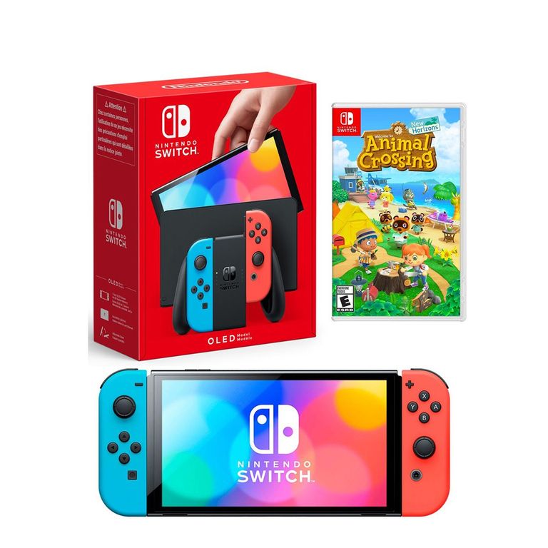 Consola Switch Oled Neón Animal Crossing