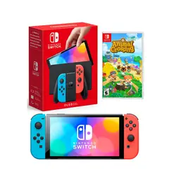 NINTENDO - Consola Switch Oled Neón Animal Crossing