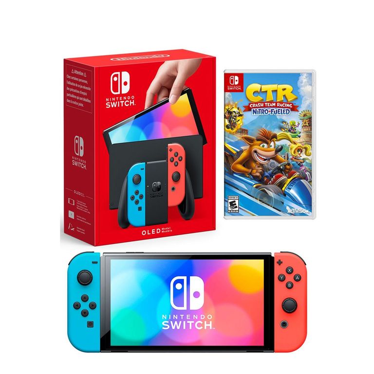 Consola Switch Oled Neón Crash Team Racing