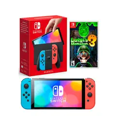 NINTENDO - Consola Switch Oled Neón + Luigis Mansion 3
