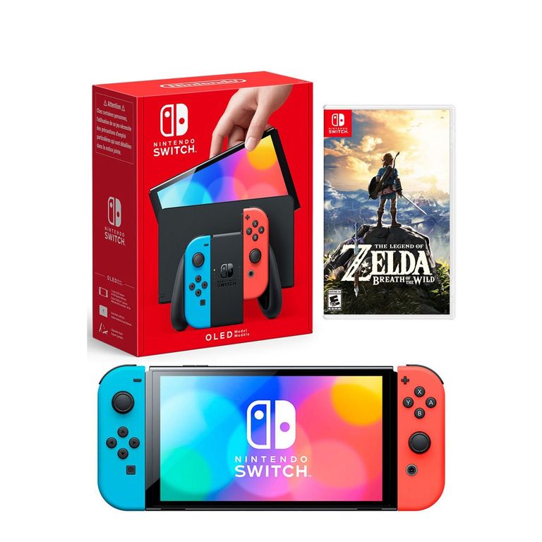 Consola Switch Oled Neón Zelda Breath of the Wild