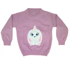 GENERICO - Chompa Hilo Algodon BABY MERINOS - Conejita - Lila