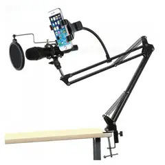 POWER ACOUSTIK - Soporte brazo micrófono grabación giratorio plegable