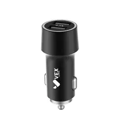 VEX - Cargador para auto 4.2A - (Luz LED) - NEGRO / (2 puertos USB)