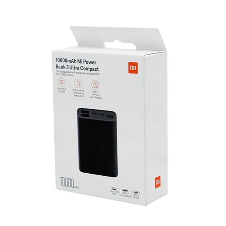 10000mah Mi Power Bank 3 Ultra Compact Cargador Portatil Negro