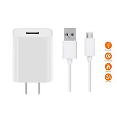 XIAOMI - Cargador 18W Qualcomm Quick Charger 2.0 Micro USB V8 Blanco