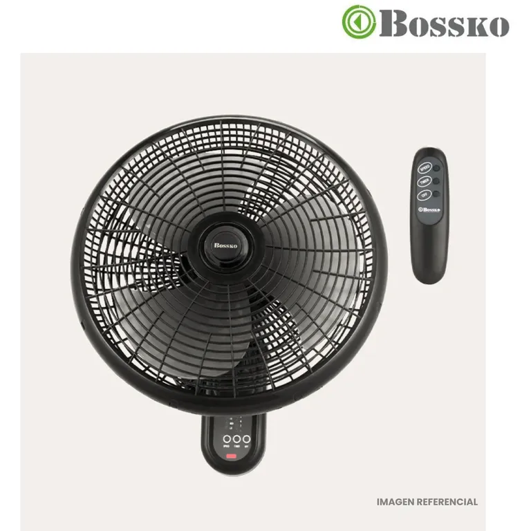 Ventilador de Pared 16" con Control Remoto y 3 Aspas - BK-82
