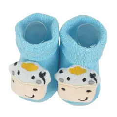 BABY MERINOS - Medias Sonajeras - Vaca - Celeste