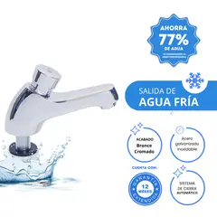 AGUA SANA - Grifo de baño pico ancho / Ahorro de Agua de Cierre Automático