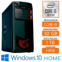 INTEL - Computadora CPU Core i5-10400 RAM 32GB SSD 1TB Windows 10 PC