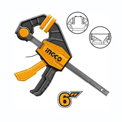 INGCO TOOLS - PRENSA RÁPIDA 6 AUTOAJUSTABLE 60KG INDUSTRIAL INGCO - HQBC01601