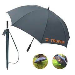 TRUPER - Paraguas plegable, sombrilla alta calidad 130cm,