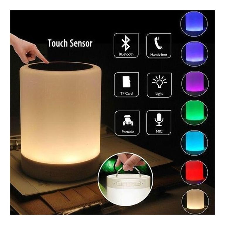 Mini Parlante Bluetooth Touch Lámpara con Control de Color Táctil RGB