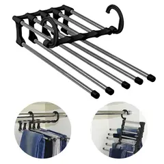 MINARI - Perchero Colgador Organizador de Pantalón Negro 5 en 1 464P