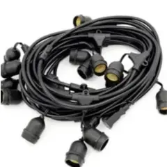 GENERICO - GUIRNALDA EXTERIOR LUZ CALIDA PREMIUM DE 20 METROS PARA TERRAZAS Y/O NEGOCIO