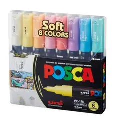 POSCA - Set Marcadores Punta 1M x 8 Soft Color