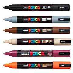 POSCA - Set Marcadores Punta 5m x 6 Dark