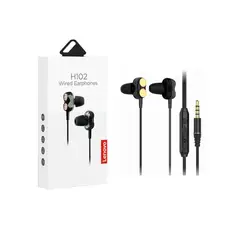 LENOVO - Audífono H102 Control de Volumen Original Negro