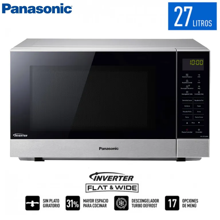 Horno Microondas 27 Lt Tecnología Flat & Wide NN-SF564MRPM
