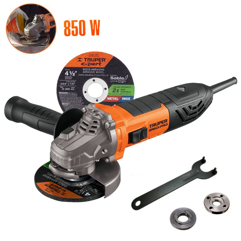 Amoladora Esmeril Angular Profesional 4 1/2" 850W ERGO-PRO