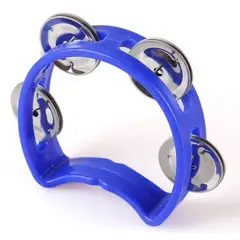 GENERICO - Pandereta azul de 4 chapas para niño.