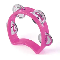GENERICO - Pandereta rosa de 4 chapas para niño.
