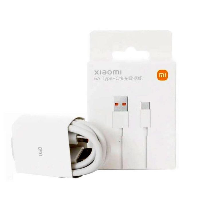 Cable 6A Turbo USB Tipo-C Compatible 67W 55W 33W Blanco