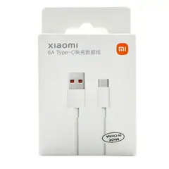 XIAOMI - Cable 6A Charge Tipo C Entrada Naranja 1M Original Blanco