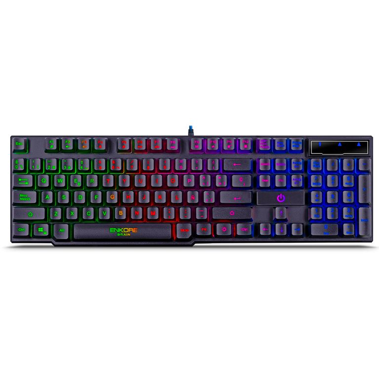 Teclado Gamer Semimecánico Brain Led Rainbow