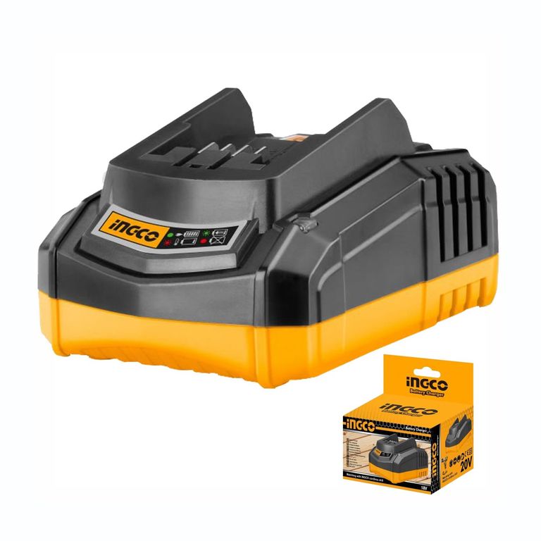 CARGADOR RÁPIDO INTELIGENTE 20V MULTIHERRAMIENTAS INGCO - FCLI2001