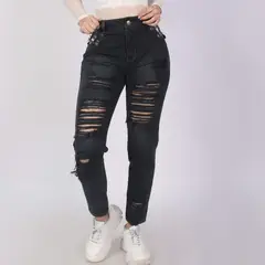 BENCUS JEANS - Pantalón Jeans Rasgado Mujer Denim