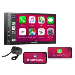 AIWA - Autoradio 7" AW-W777BT Mirrorlink AndroidAuto Carplay con Camara de Retroceso Auto Radio